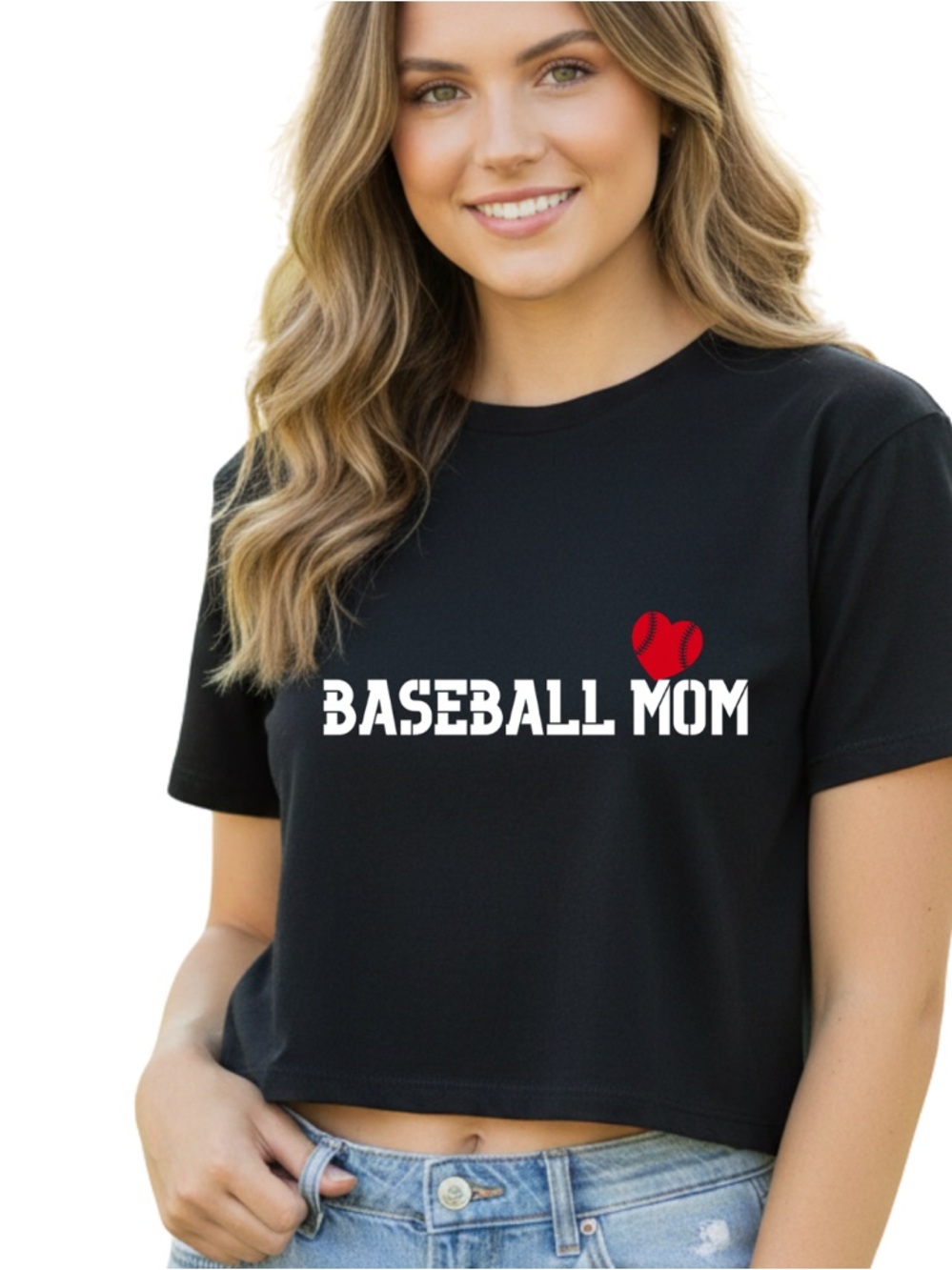 Personalized “Baseball Mom” Crop Top ❤️